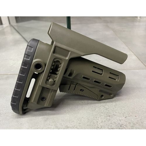 Приклад (база) DLG TBS COMPACT DLG-130-052, Олива, Mil-Spec, з високим підщечником 4 см, антабки