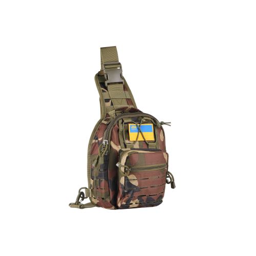 Сумка Слінг Laser Cut 2.5л, 2Е, Чорний Камуфляж (2E-MILSLIBAG-Y09L-WC)