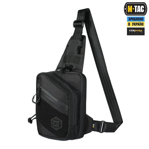Сумка плечова M-TAC SLING PISTOL BAG ELITE HEX З ЛИПУЧКОЮ BLACK