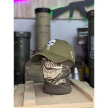 Кепка тактична Reaper Skull green з білою вишивкою