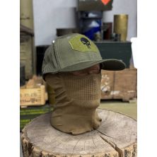 Тактична бейсболка з сіткою і черепом (olive)