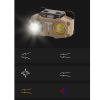 Ліхтарик налобний MX8825 Red light (3P35, COB, RGB, Motion Sensor, Power Bank, сірий - Зображення 4