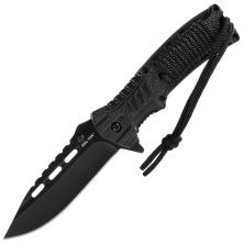 Складаний ніж Mil-Tec Paracord Black з кресалом (15318400)
