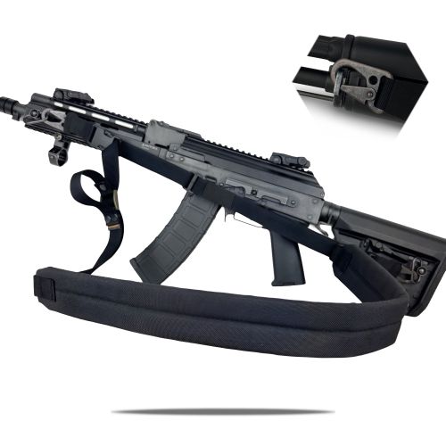 Ремінь збройовий RAGNAROK триточковий з широким наплічником "KRAKEN" carbine Чорний