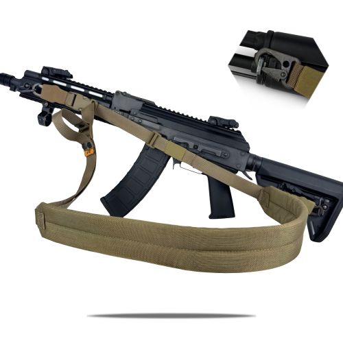Ремінь збройовий RAGNAROK триточковий з широким наплічником "KRAKEN" carbine Койот